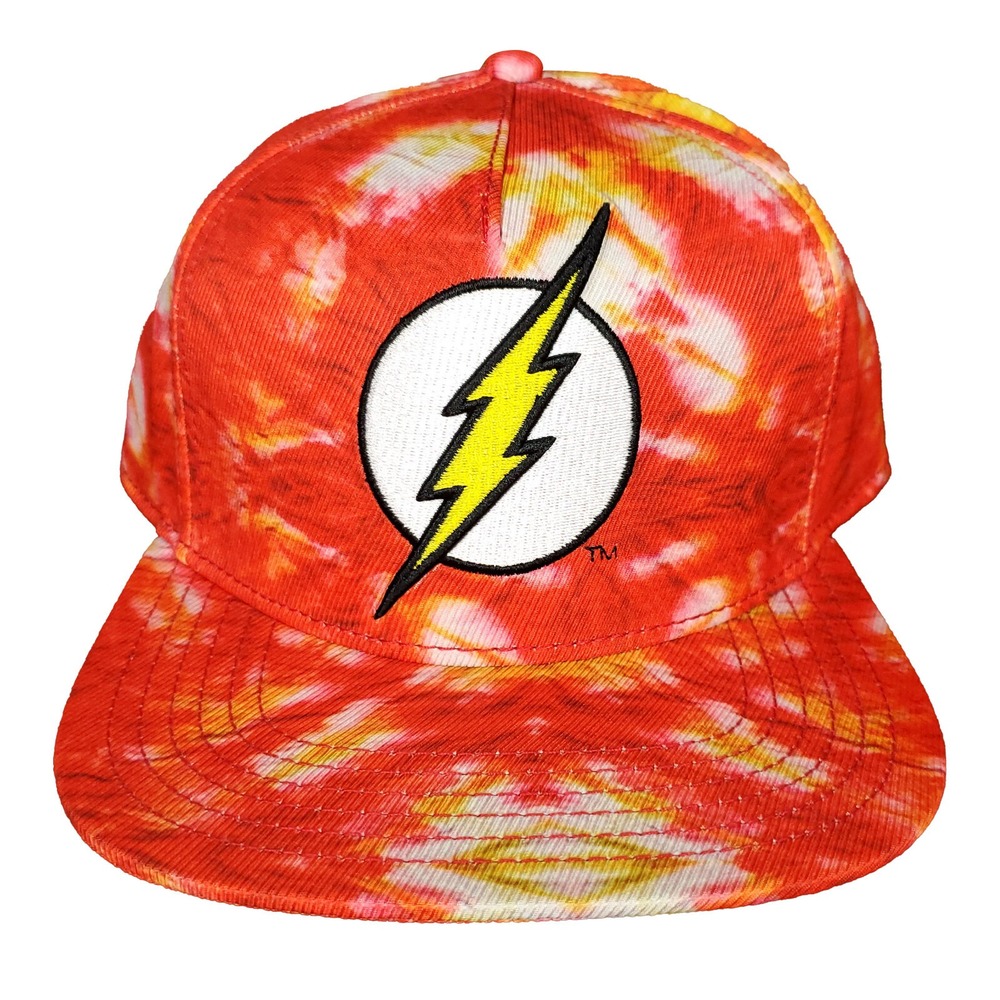 The Flash DC Comics Snapback Cap Hat 3D Logo Red Yellow Lightning‎ NWT